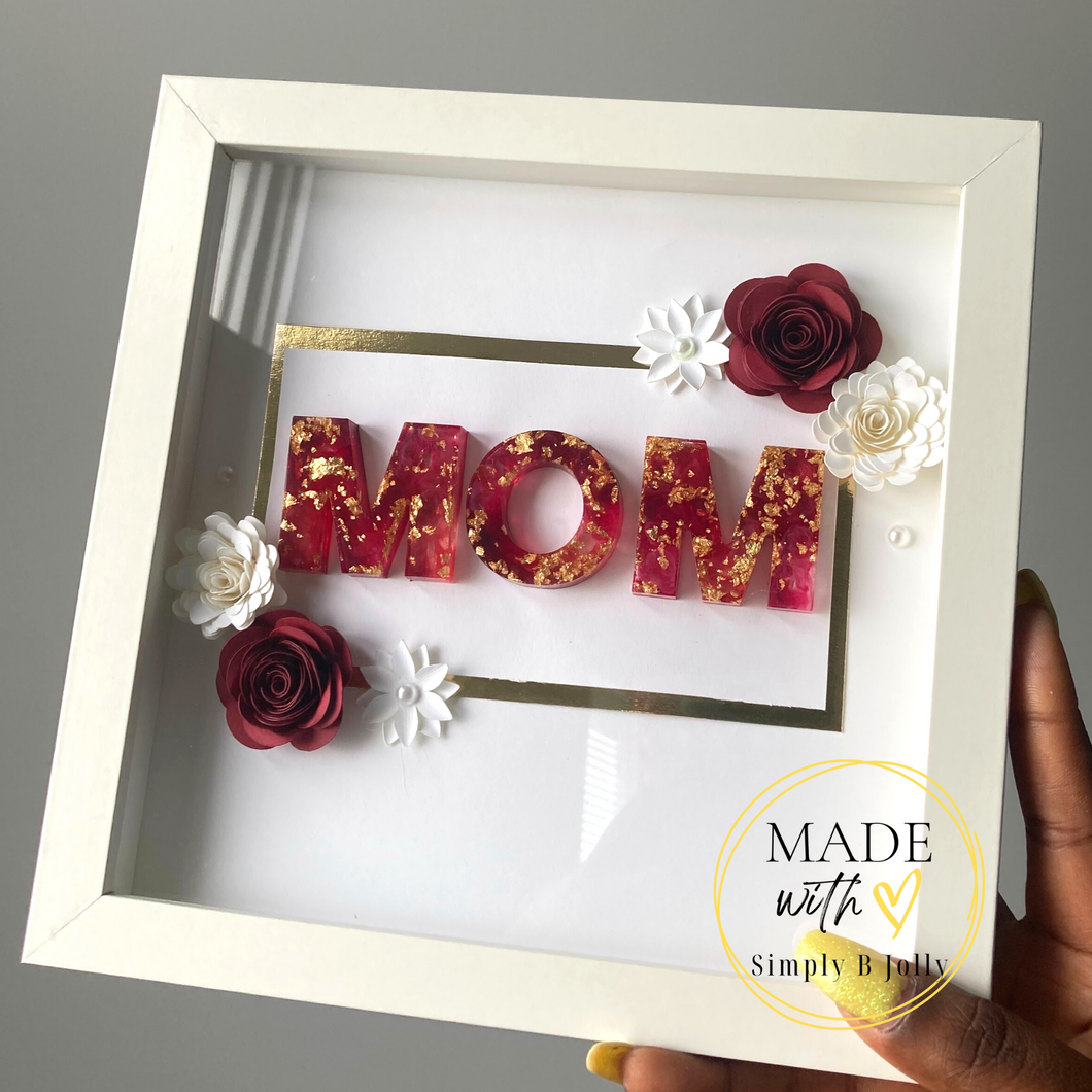 MOM | Red & Gold | Resin Letters