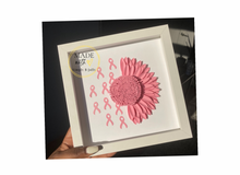 Load image into Gallery viewer, Large Ribbin Flower Shadow Box | Breast Cancer Awareness
