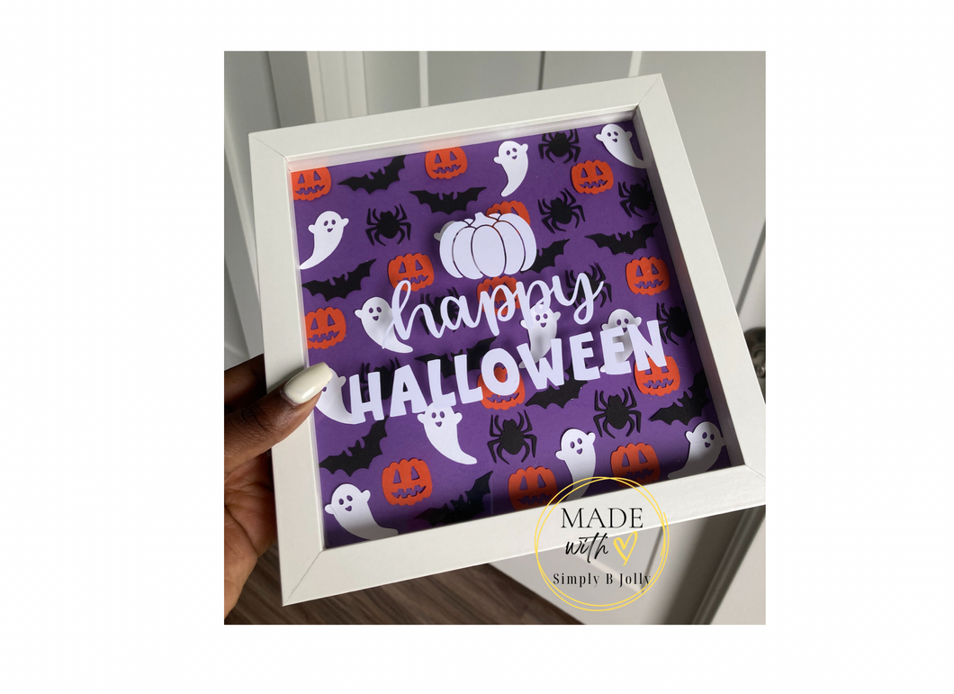 “Happy Halloween” collage Shadow Box | Halloween Collection