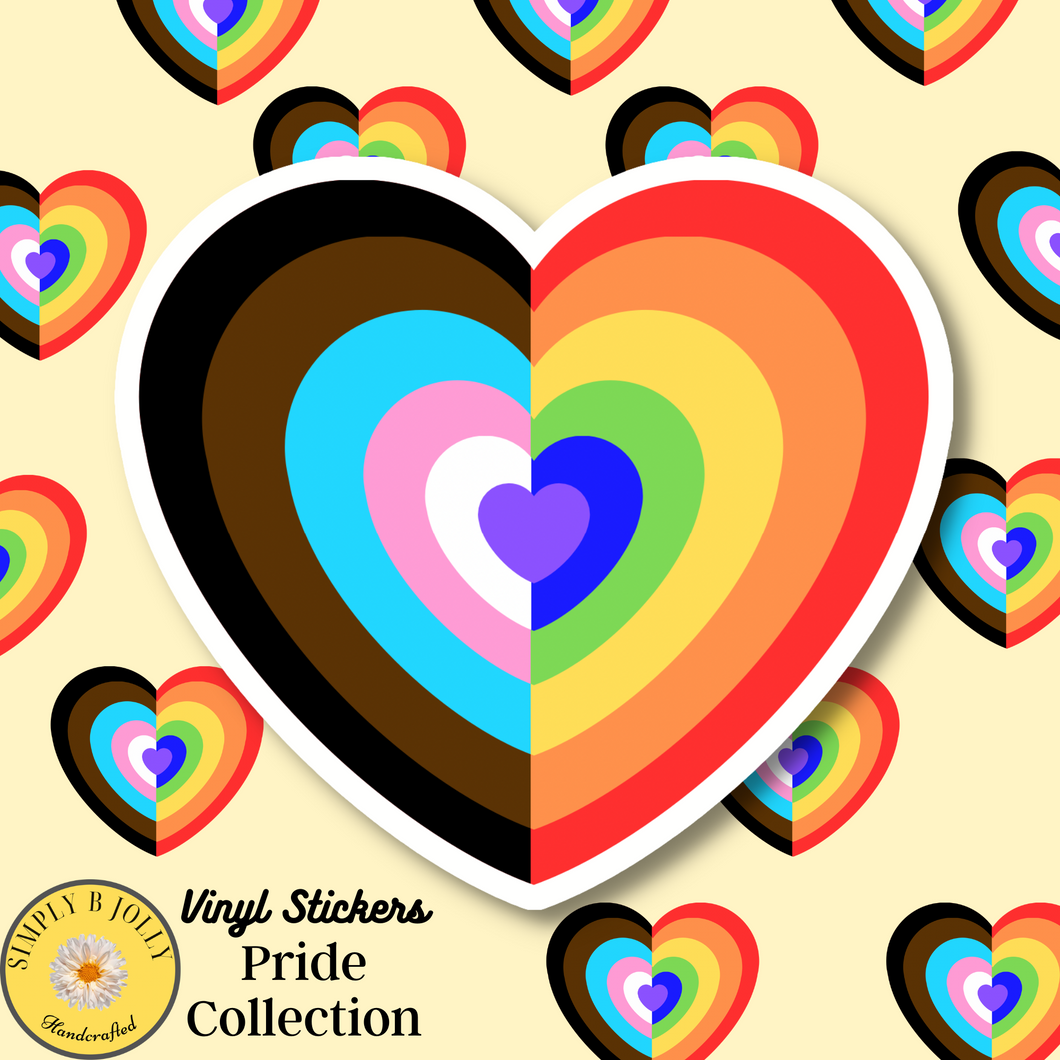 Pride Flag Heart Sticker