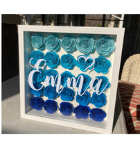 Load image into Gallery viewer, Personalized Name Paper Flower Shadow Box
