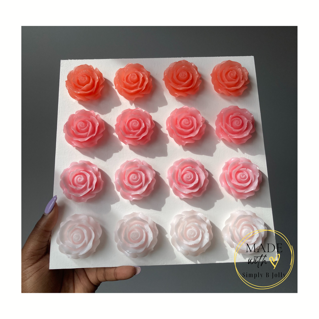 Pink Ombre Resin Flowers - Wall Art 10x10