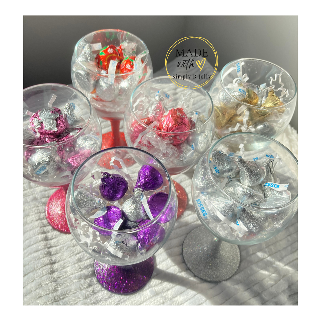 Glitter Wine Glasses - Valentines Collection