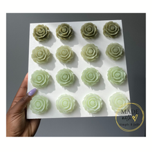 Load image into Gallery viewer, Green Ombre Resin Flowers - Wall Art 10x10
